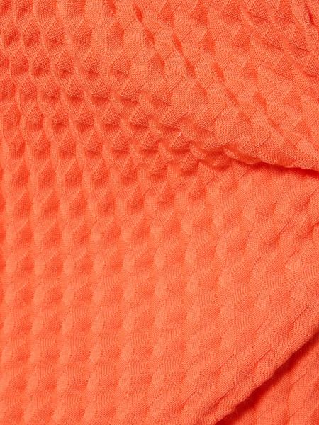 Falda de algodón plisada Issey Miyake naranja