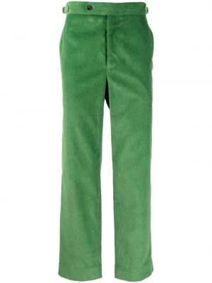 Bombažne ravne hlače iz rebrastega žameta Bode zelena