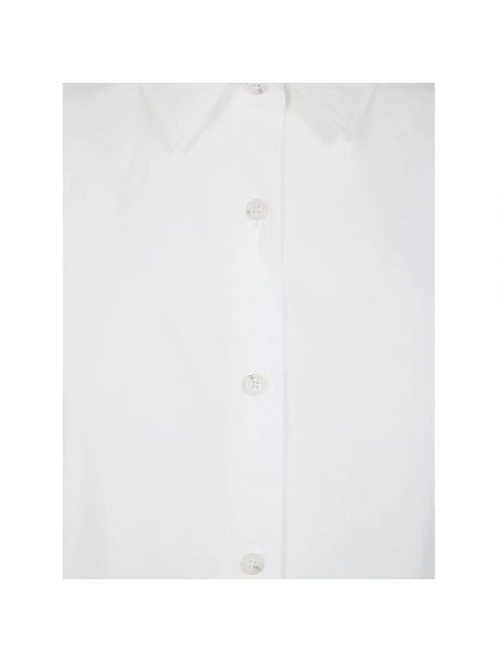 Camisa de algodón oversized asimétrica Ann Demeulemeester blanco