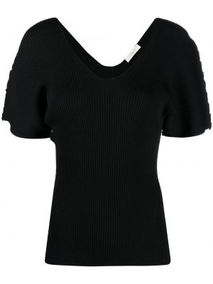 Camiseta con escote v Zanone negro