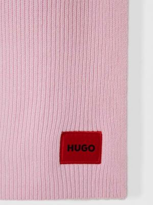 Шерстяной шарф Hugo розовый