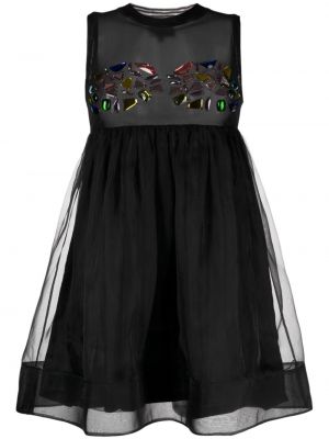 Mini-abito con cristalli Cynthia Rowley nero