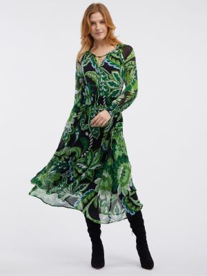 Kvetinové kvetinové šaty Orsay zelená