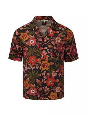 Рубашка в цветочек с принтом Onia черная