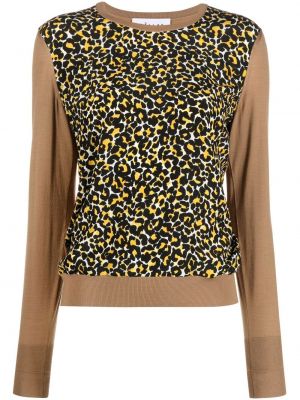 Пуловер с принт с леопардов принт с кръгло деколте Câllas Milano