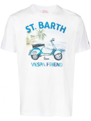 Tricou din bumbac cu imagine Mc2 Saint Barth alb