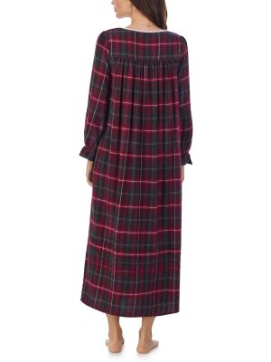 Фланелевое клетчатое платье-рубашка с длинным рукавом Eileen West красное