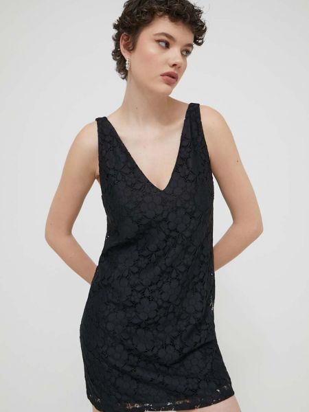 Mini haljina s čipkom Desigual crna