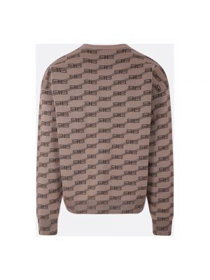 Sweter oversize żakardowy Balenciaga brązowy