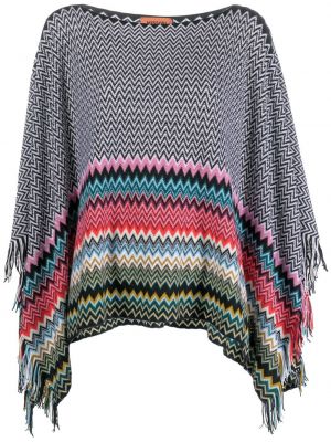 Ull poncho Missoni svart