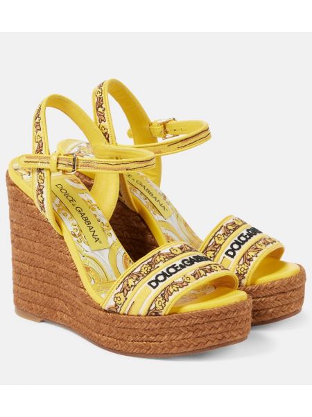 Læder espadrillos Dolce&gabbana gul