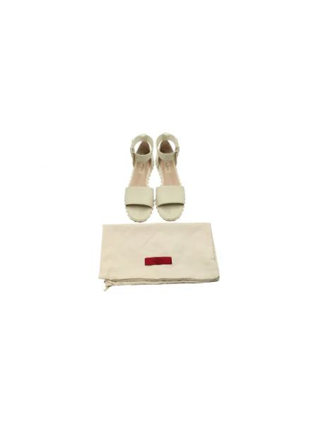 Sandalias de cuero retro Valentino Vintage beige