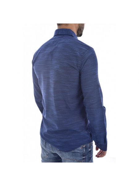 Camisa ajustada de algodón a rayas Goldenim Paris azul