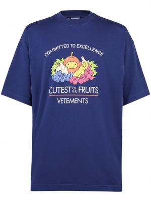 Camiseta con estampado Vetements azul