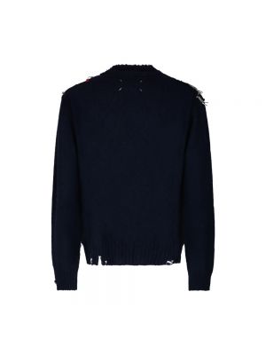 Sweter z wzorem argyle Maison Margiela czarny