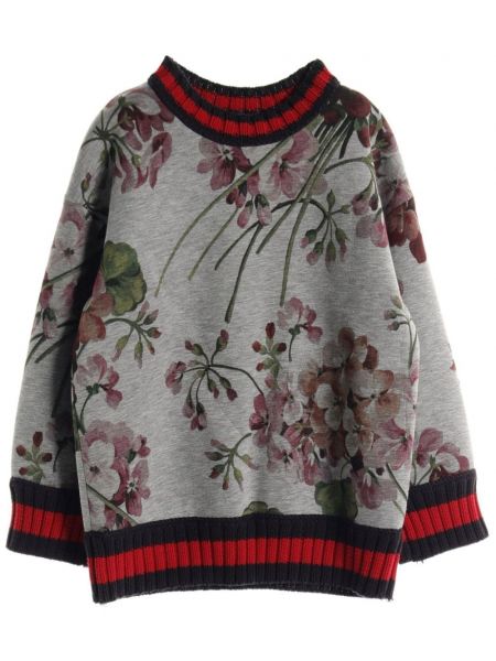 Džemper s cvjetnim printom Gucci Pre-owned siva