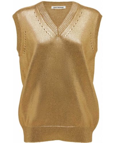 Oversized vesta z nylonu jersey Junya Watanabe zlatá