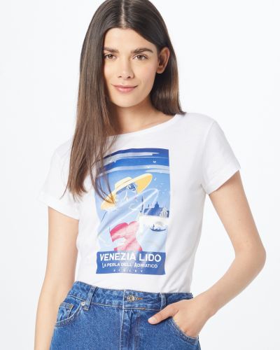 T-shirt à motif mélangé Sisley blanc