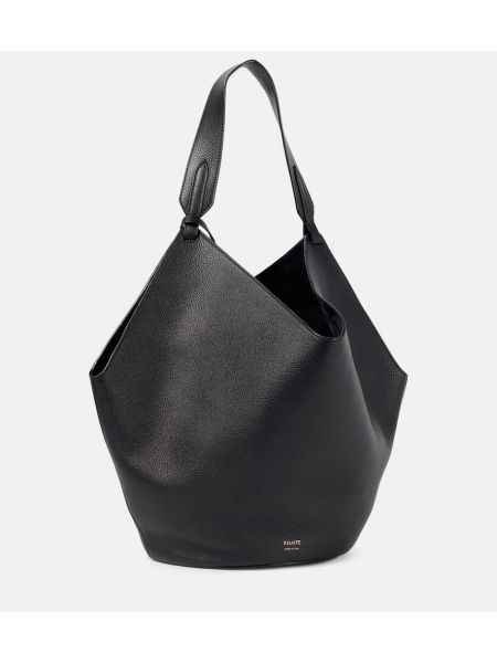 Lær shopper bag Khaite svart