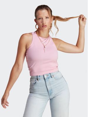 Slim fit priliehavé tričko Adidas ružová