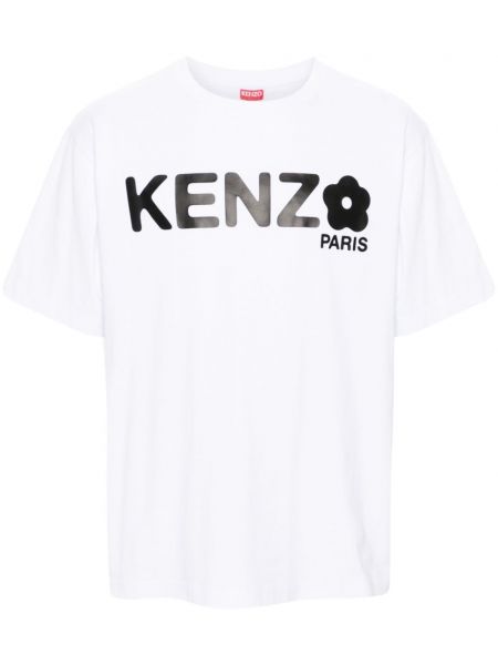 Βαμβακερή μπλούζα Kenzo λευκό