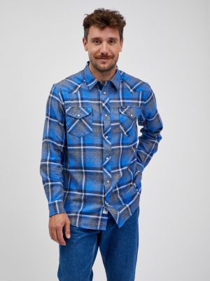 Kostkovaná košile Wrangler modrá