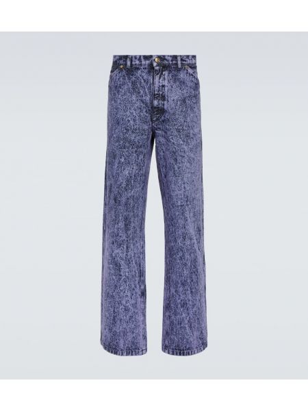Straight fit džíny s nízkým pasem Marni modré