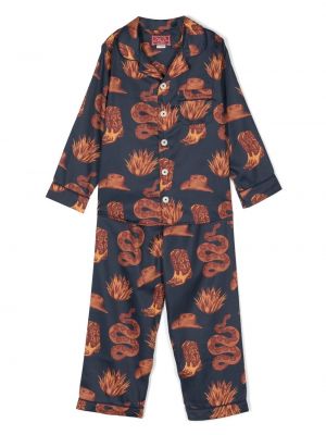 Pyjamas för tjejer Desmond & Dempsey Kids blå