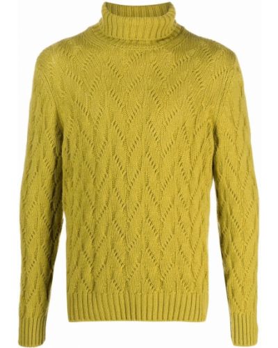 Jersey de cuello vuelto de tela jersey Tagliatore amarillo
