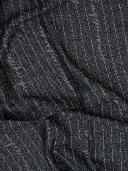Шерстяной шарф в полоску Armani Exchange черный