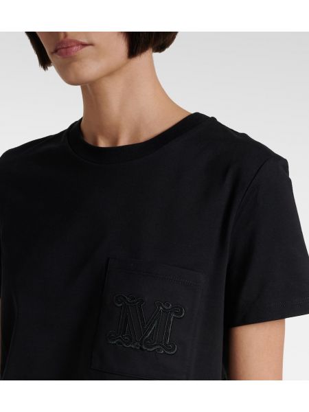 Kokvilnas t-krekls džersija Max Mara melns