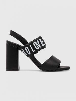 Kožne sandale Love Moschino crna