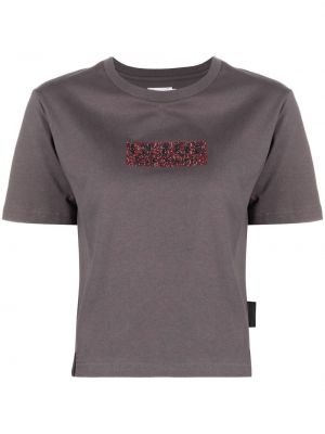 T-shirt con cristalli Izzue grigio