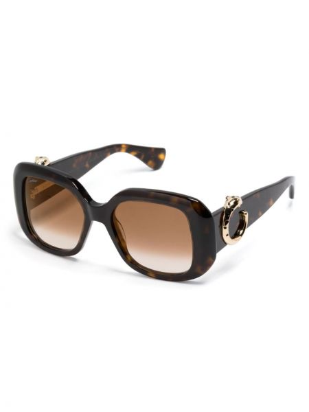 Okulary przeciwsłoneczne oversize Cartier Eyewear brązowe