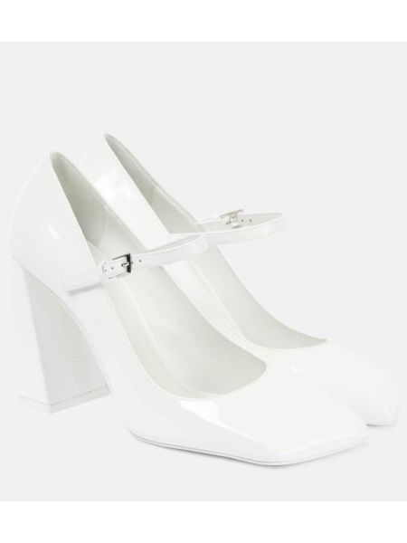 Zapatos mary jane de charol Amina Muaddi blanco