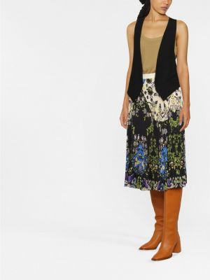Plisované květinové sukně s potiskem Etro černé