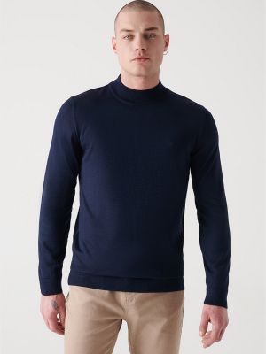 Vilnas džemperis ar augstu apkakli Avva zils