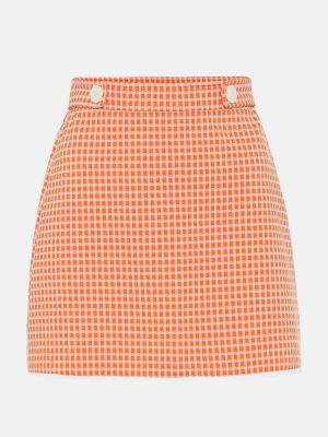 Mini falda a cuadros Miu Miu naranja