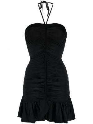 Czarna sukienka wieczorowa drapowana Dondup