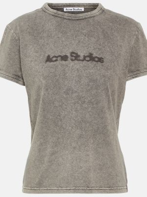 Džersis medvilninis marškinėliai Acne Studios pilka