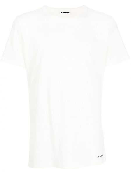 Μπλούζα με στενή εφαρμογή με στρογγυλή λαιμόκοψη Jil Sander λευκό