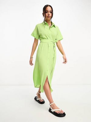 Платье с воротником Monki зеленое