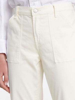 Bavlnené teplákové nohavice J Brand biela