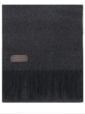 Серый кашемировый шелковый шарф Canali