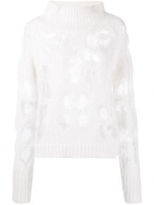 Пуловер с протрити краища Cecilie Bahnsen бяло
