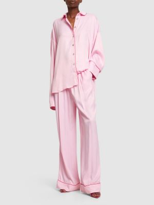 Oversized παντελόνι από βισκόζη Sleeper ροζ