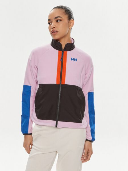 Sportska trekking jakna od flisa s printom Helly Hansen ružičasta