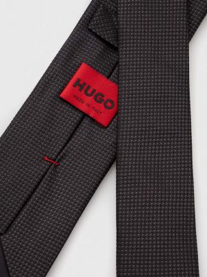 Jedwabny krawat Hugo szary