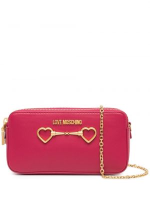 Hjertemønster kjedeposer Love Moschino rosa