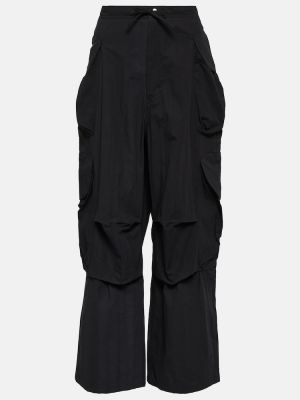 Pantaloni cargo cu talie joasă din bumbac Entire Studios negru